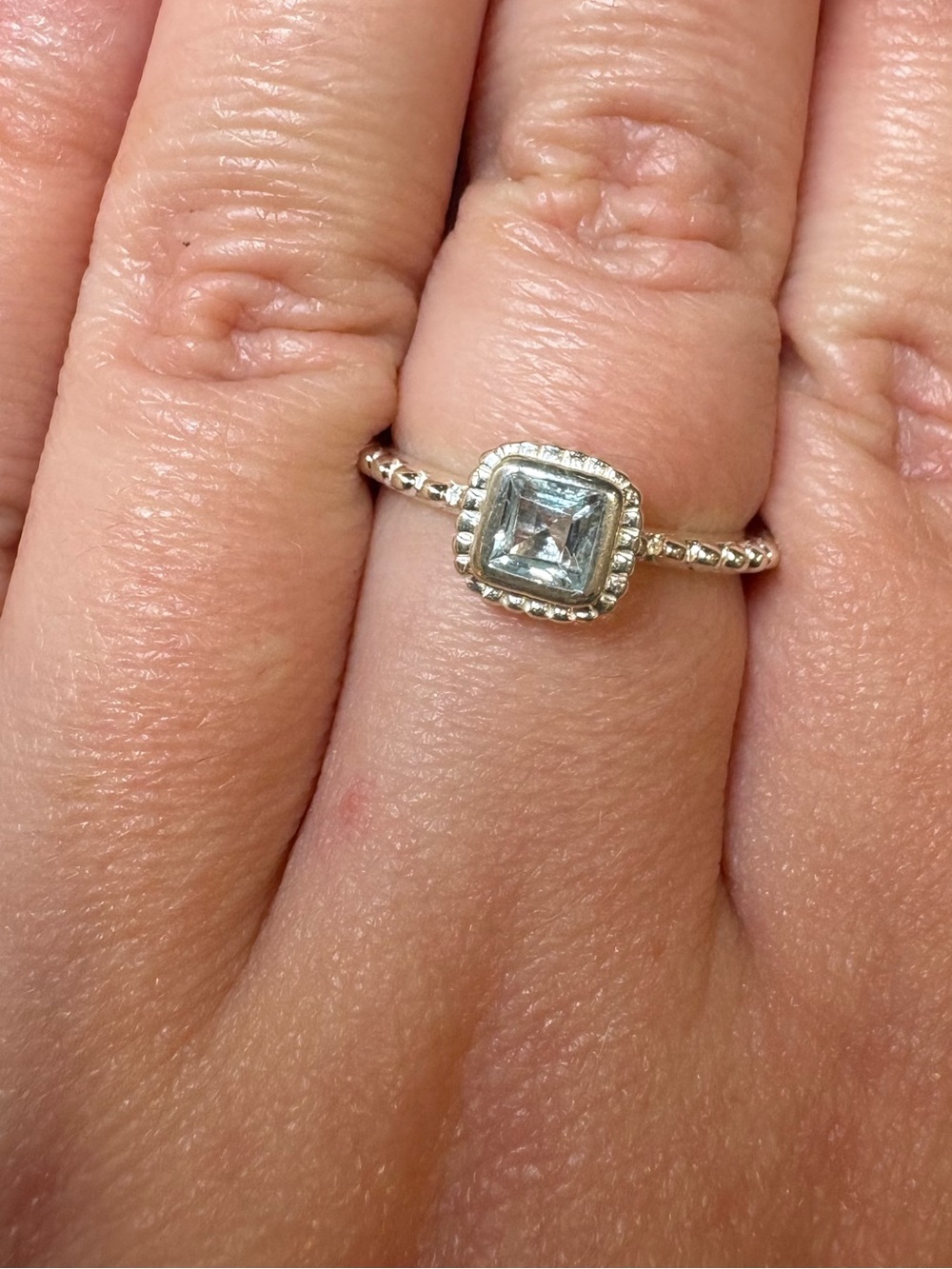 Sterling Silver Blue Topaz Ring - Size 7